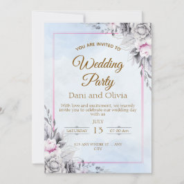 Tarjeta de Invitación de Boda Floral Elegante