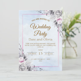 Tarjeta de Invitación de Boda Floral Elegante