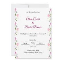 Tarjeta de Invitación de Boda Floral Elegante