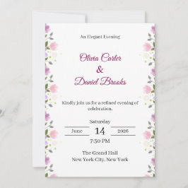 Tarjeta de Invitación de Boda Floral Elegante