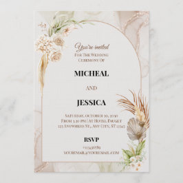 Tarjeta de Invitación de Boda Floral Elegante
