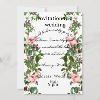 Tarjeta de Invitación de Boda Floral Elegante
