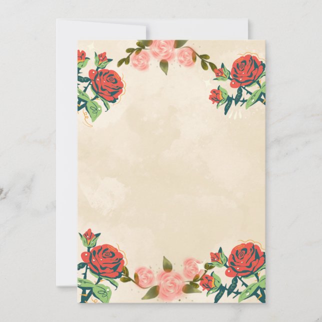 Tarjeta de Invitación de Boda Floral Elegante (Anverso)