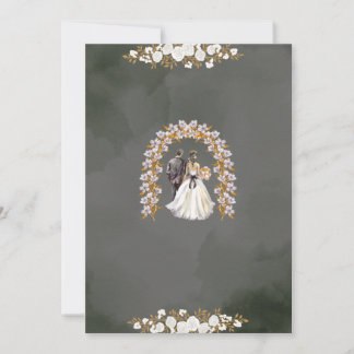 Tarjeta de Invitación de Boda Floral Elegante