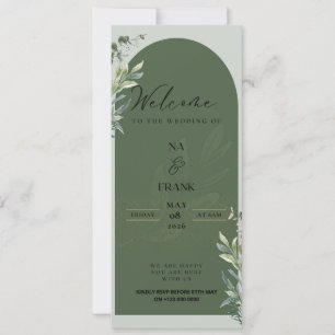 Tarjeta de Invitación de Boda Floral Elegante de T