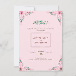 Tarjeta de Invitación de Boda Floral Elegante | Mo
