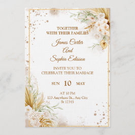 Tarjeta de invitación de boda floral elegante – Ta