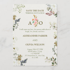 Tarjeta de Invitación de Boda Floral Elegante – Ta