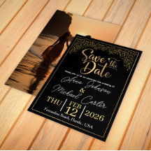Tarjeta de Invitación de Boda Floral en Azul Marin