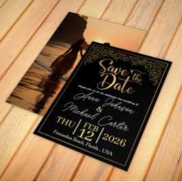 Tarjeta de Invitación de Boda Floral en Azul Marin