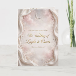 Tarjeta de Invitación de Boda Floral Ivory Gold