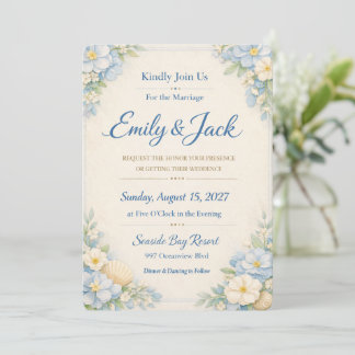 Tarjeta de invitación de boda floral naranja elega