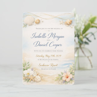 Tarjeta de invitación de boda floral naranja elega