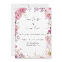 Tarjeta de Invitación de Boda Floral Romántica