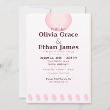 Tarjeta de Invitación de Boda Floral Romántica