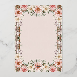 Tarjeta de Invitación de Boda Floral Rosa Editable