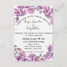 TARJETA DE INVITACIÓN de boda floral violeta viole