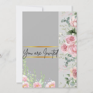 tarjeta de invitación de boda florida