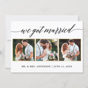 Tarjeta de Invitación de Boda fotográfico Calligra
