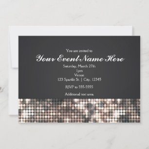 Tarjeta de Invitación de Boda Glam Negra con Lente