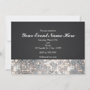 Tarjeta de Invitación de Boda Glam Negra con Lente