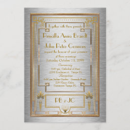 Tarjeta de invitación de boda,Gran Gatsby, metaliz