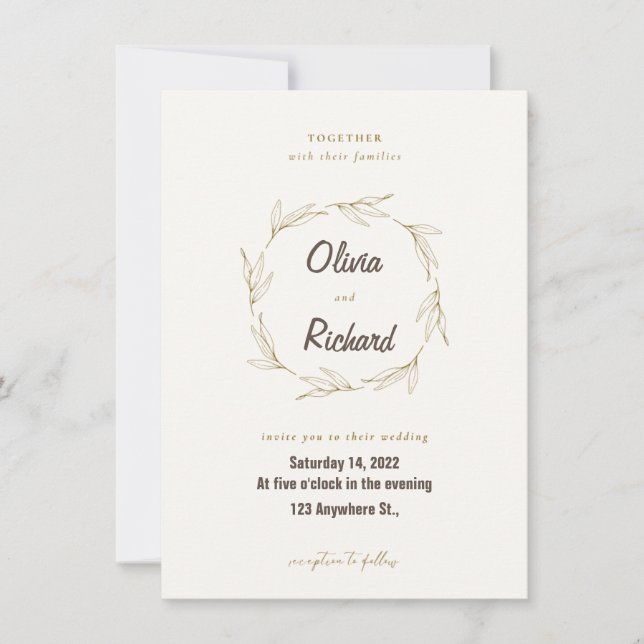 Tarjeta de invitación de boda Guardar la fecha Bei (Anverso)