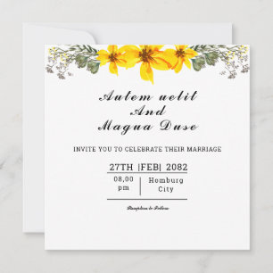 Tarjeta de invitación de boda hermosa plaza floral