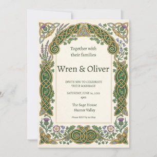 Tarjeta de Invitación de Boda Iluminada con Nudos 
