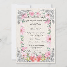 Tarjeta de Invitación de Boda India Simple y Elega