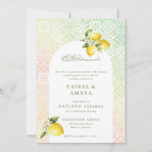 Tarjeta de invitación de boda islámica con patrón