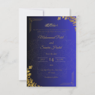 Tarjeta de Invitación de Boda Islámica de Lujo Ele