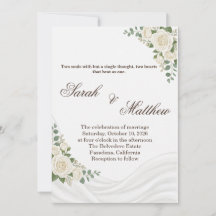 Tarjeta de Invitación de Boda Islámica Floral Blan