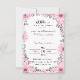 Tarjeta de Invitación de Boda Islámica Nikkah con 