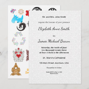 Tarjeta de Invitación de Boda Letra Clásica Eleg