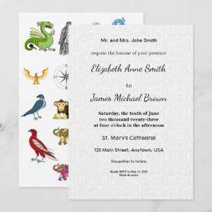 Tarjeta de Invitación de Boda Letra Elegante Anima