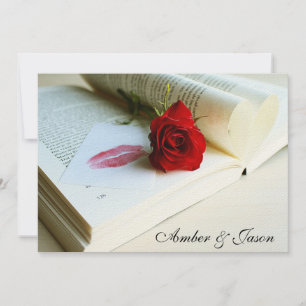 Tarjeta de invitación de boda 'Libro del amor'