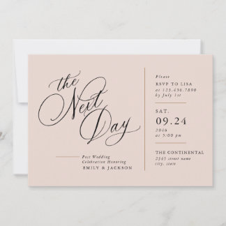 Tarjeta de Invitación de Boda Línea Bloque Escritu