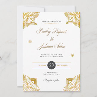 Tarjeta de Invitación de Boda Minimalista Elegante