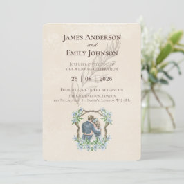 Tarjeta de Invitación de Boda Minimalista en Marfi