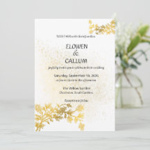 Tarjeta de Invitación de Boda Minimalista Floral D