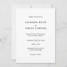 Tarjeta de Invitación de Boda Minimalista Moderna
