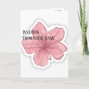 Tarjeta de invitación de boda minimalista rosa min
