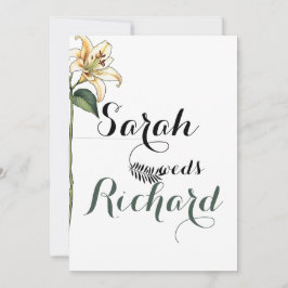 Tarjeta de Invitación de Boda Minimalista y Elegan