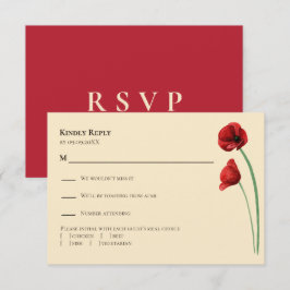 Tarjeta de Invitación de Boda Moderna con Amapola