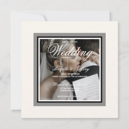 Tarjeta de invitación de boda moderna con letra se