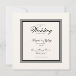 Tarjeta de Invitación de Boda Moderna con Letra Si