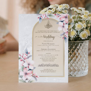Tarjeta de Invitación de Boda Musulmana de Lujo co