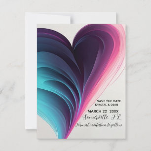 Tarjeta de Invitación de Boda Neon Pulse Vows – In