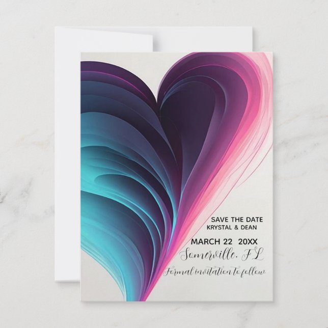 Tarjeta de Invitación de Boda Neon Pulse Vows – In (Anverso)
